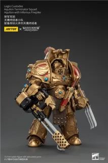 Warhammer The Horus Heresy Action Figure 1/18 Legio Custodes Aquilon Terminator Squad Aquilon with Infernus Firepike 14 cm