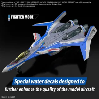 MACROSS -HG 1/100 VF-31J Siegfried (Hayate Use) Water Decal -Model Kit