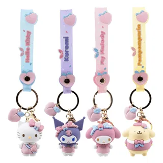 Sanrio Peach Series Keychain with Hand Strap Hello Kitty and Friends - My Melody
