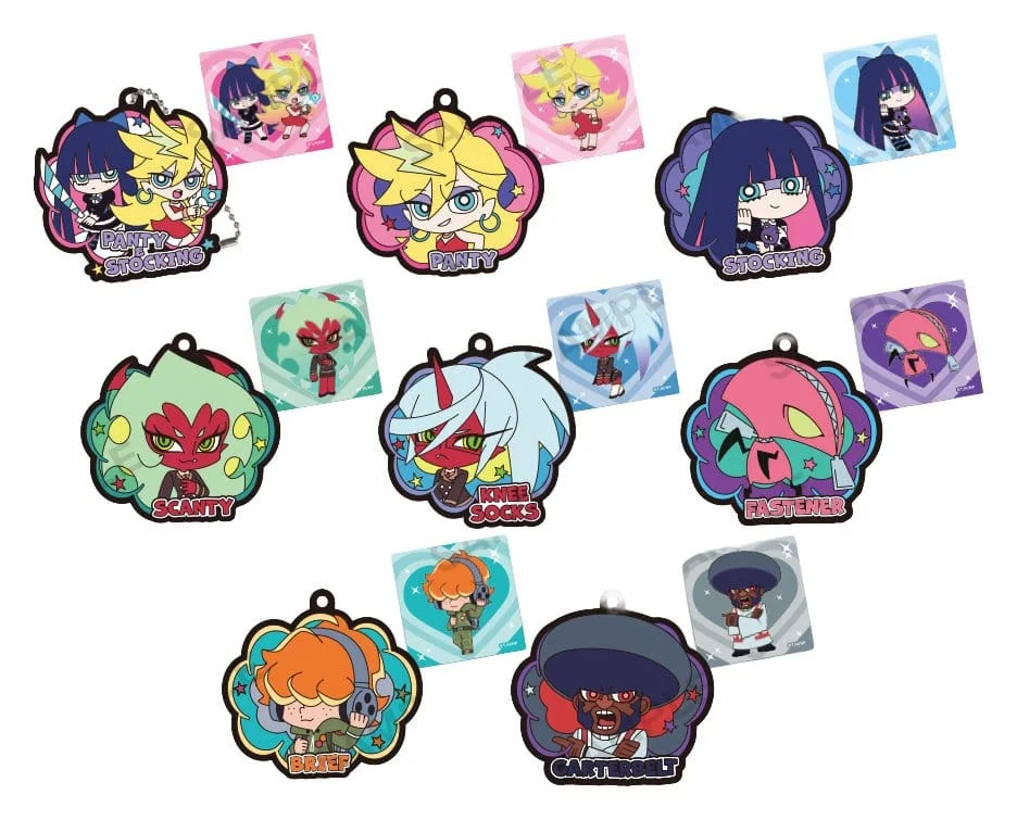 Panty & Stocking with Garterbelt Keyholder Rubber Charms 5 cm Blind Box - 1 Unidade Aleatória