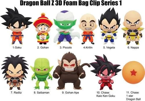 DRAGON BALL Z - 3D Foam Bag Clip Series 1 Blind Bag - 1 Unidade Aleatória