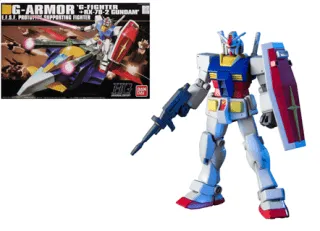 GUNDAM - HGUC 1/144 G-Armor G-Fighter + RX-78-2 Gundam - Model Kit