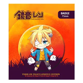 Hatsune Miku Pin Badge Halloween Limited Edition Kagamine Len - 75mm
