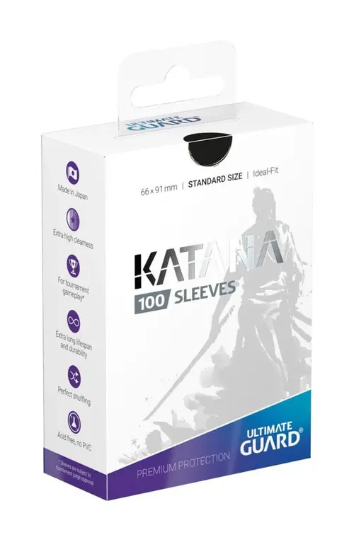 Ultimate Guard Katana Sleeves Standard Size 66 x 91 mm (100 Sleeves) - Black