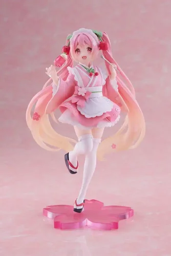 Hatsune Miku PVC Statue Newley Written Sakura Miku Japanese Cafe Ver. Reissue 18 cm