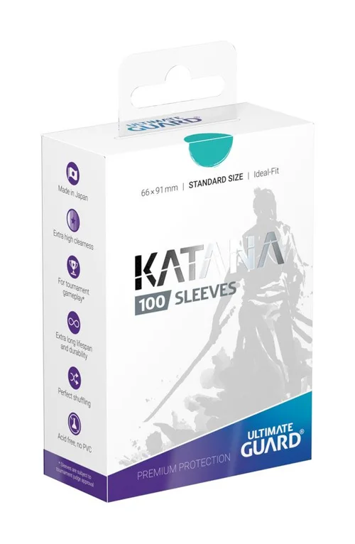 Ultimate Guard Katana Sleeves Standard Size 66 x 91 mm (100 Sleeves) - Turquoise