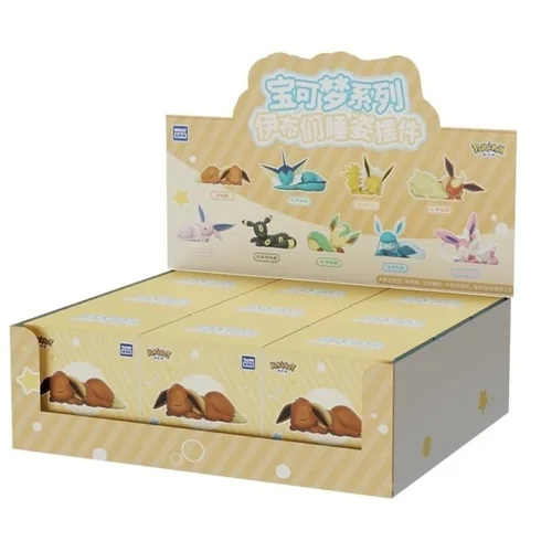 Pokémon Eevee & Evolutions Sleeping Pose Figure Series Blind Box - 1 Display (9 Unidades)