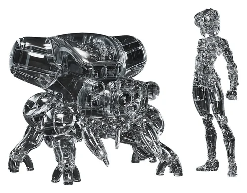 Ghost in the Shell PLAMAX minimum factory Plastic Model Kit Motoko Kusanagi with Fuchikoma: Thermoptic Camouflage Ver. 8 cm