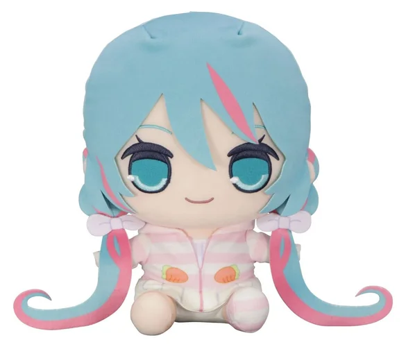 Hatsune Miku Kyurumaru Big Plush Figure Rabbit Ear Hood Pajama 28 cm