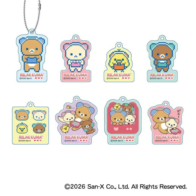 Rilakkuma: Gaming Rilakkuma Acrylic Keychains Blind Box - 1 Unidade Aleatória